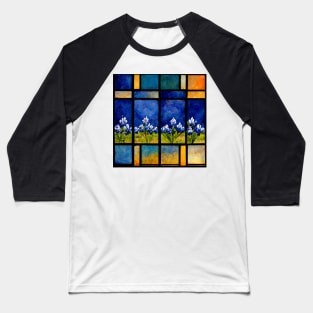 Texas Bluebonnets Stained Glass Baseball T-Shirt